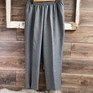 White Stag Ladies Petite Elastic Waist Dress Pants,Size 14 Petite,Grayish Black